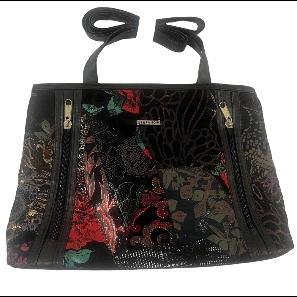Stefan Collection Purse W-10073 Shimmering Black Multicolor NWOT